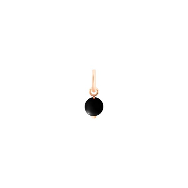 Pendant Ginette NY onyx tiny bead charm in rose gold 