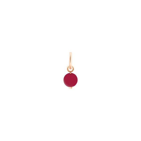 Pendant Ginette NY coral tiny bead charm in rose gold 