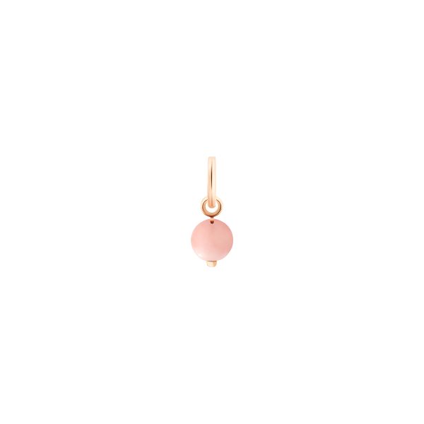 Pendant Ginette NY rhodochrosite tiny bead charm in rose gold 