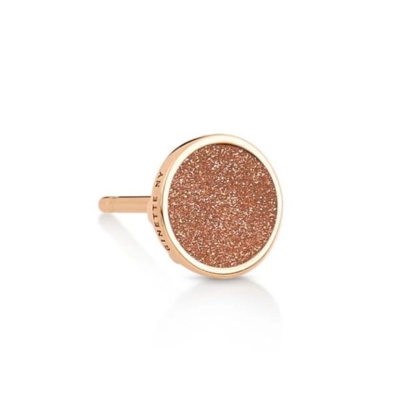 Boucle d'oreille Ginette NY Solo Ever disc en or rose et gold sandstone