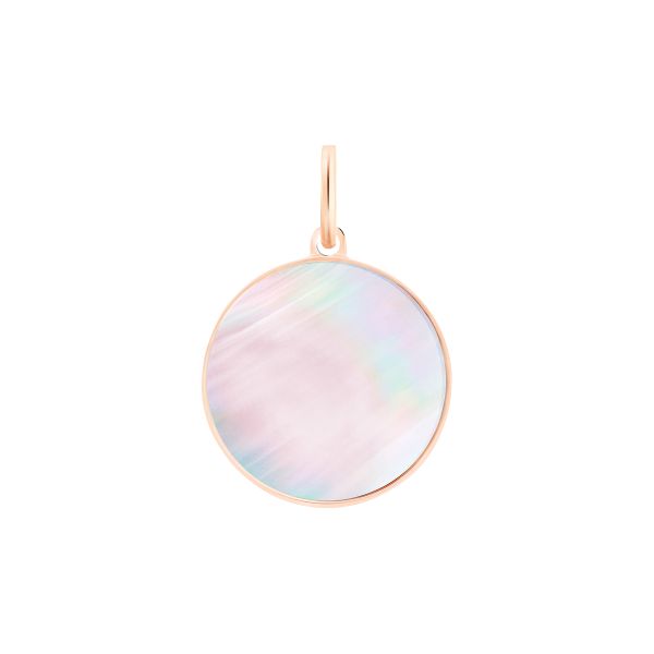 Pendant Ginette NY ever pink mop charm in rose gold 