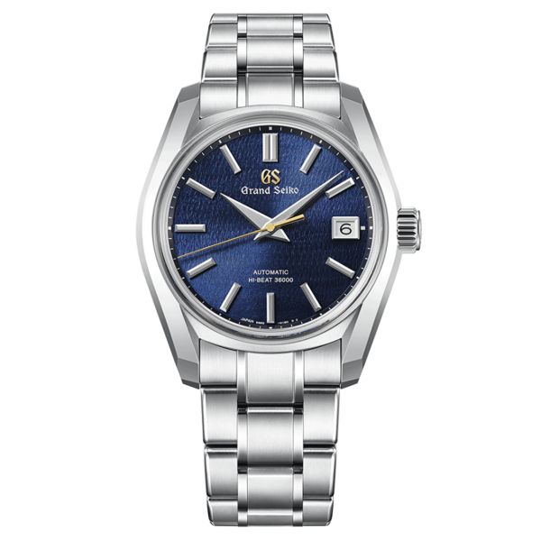 Grand Seiko Heritage Hi-Beat 36000 "Shūbun" automatic watch blue dial steel bracelet 40 mm SBGH353G