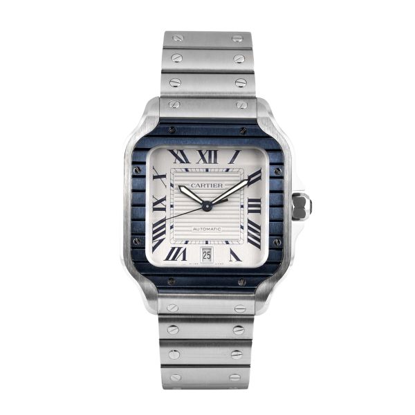 Cartier Santos Large Model "Blue Bezel" automatic 47,5 x 39,8 mm Full Set 2023