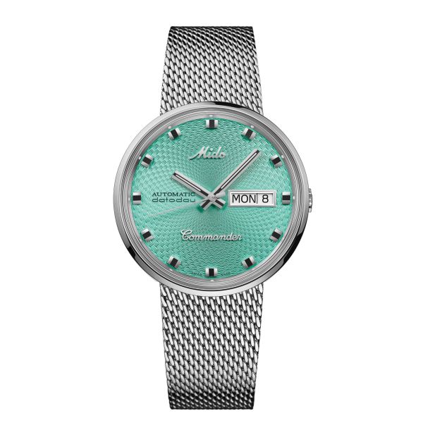 Mido Commander Special automatic watch turquoise dial stainless steel bracelet 37 mm - Special Edition