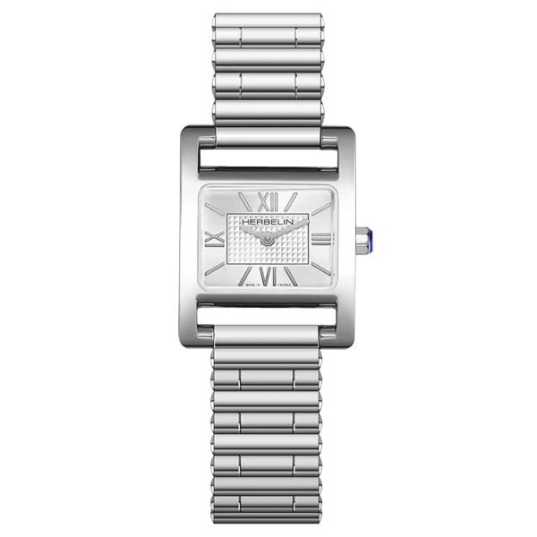 Herbelin Ve Avenue quartz watch silver dial steel bracelet 23.4 x 19 mm 17537B08