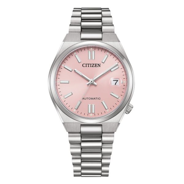 Citizen Tsuyosa 37 mm Pastel Pink automatic pink dial steel bracelet 37 mm