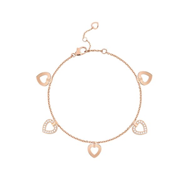 Fred Pretty Woman Multihearts reversible bracelet in rose gold and diamonds 