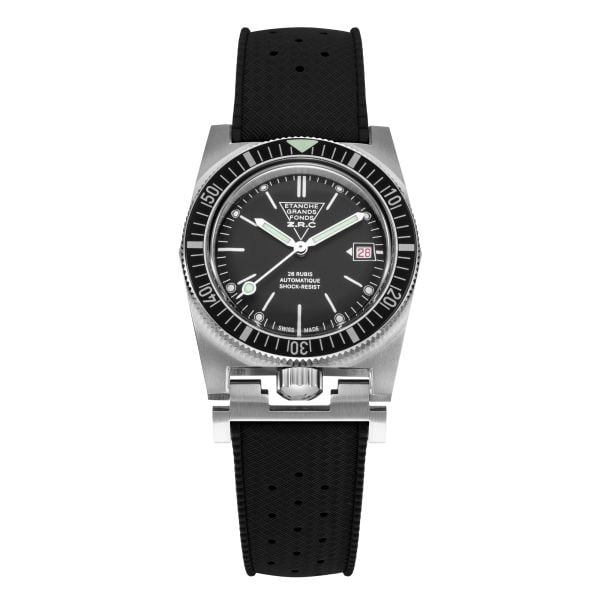 Montre ZRC GRANDS FONDS 300 HERITAGE cadran noir bracelet caoutchouc 39mm