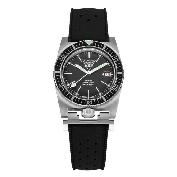 ZRC Grands Fonds 300 HERITAGE black dial rubber strap 38 mm