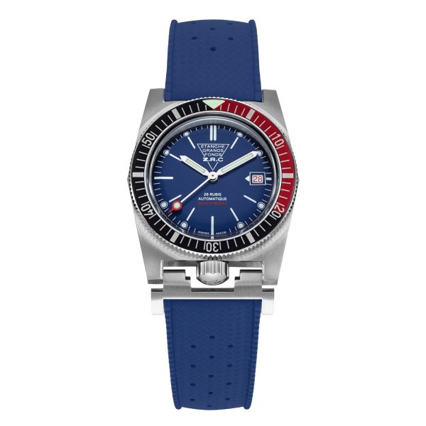 Montre ZRC Grands Fonds 300 HERITAGE Série 3 "Pepsi" cadran bleu bracelet caoutchouc 39 mm