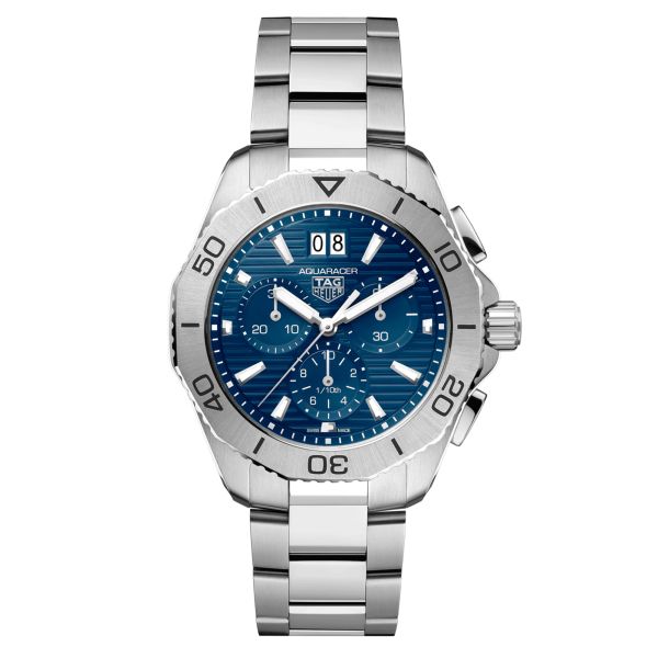 Montre TAG Heuer Aquaracer Professional 200 Chronographe quartz cadran bleu bracelet acier 40 mm CBP1113.BA0627