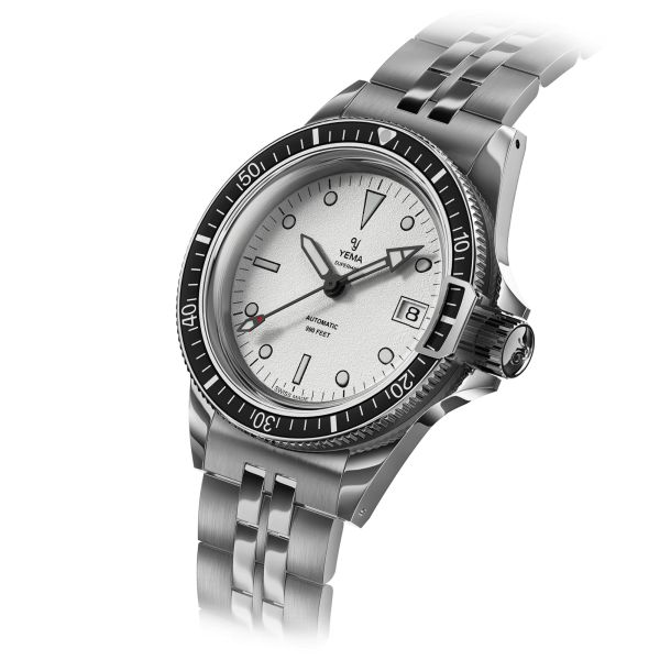 Montre Yema Superman Swiss Edition automatique cadran blanc bracelet acier 39 mm