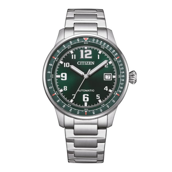 Montre Citizen Platform Mechanical Urban Military automatique cadran vert bracelet acier 40 mm