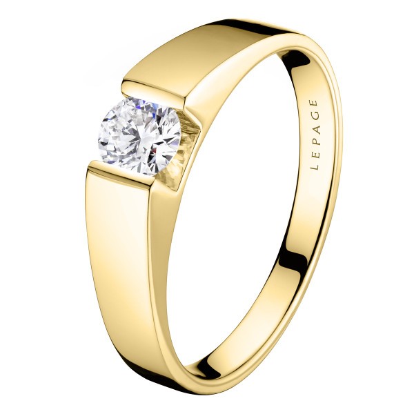 Solitaire Lepage Audacieuse en or jaune diamant